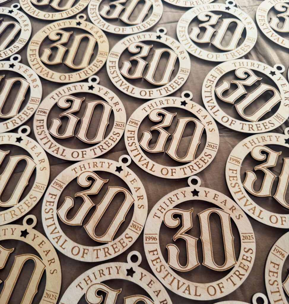 Anniversary Logo Design created into keepsake ornaments