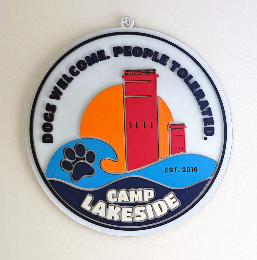 Camp Lakeside Sign for person that loves to be the doggy day care for the neighbors