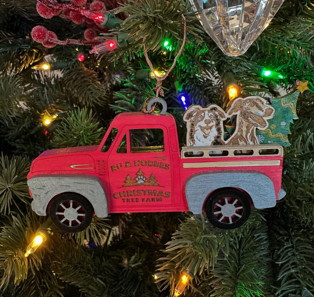 Ru and Hobbes custom christmas pick-up truck!